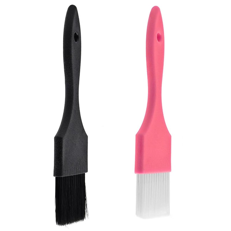 Zoolinn Hair Dye Brush Set – 2 PCS, Balayage & Tint Application Brushes, Ergonomic Handles for Easy Hair Dyeing and Blending, Black & Pink Brushes - Image 1